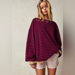 Classic Striped Oversized Crewneck